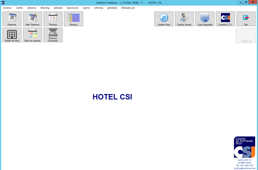 Front desk shortcuts. Actual CSI software screenshot