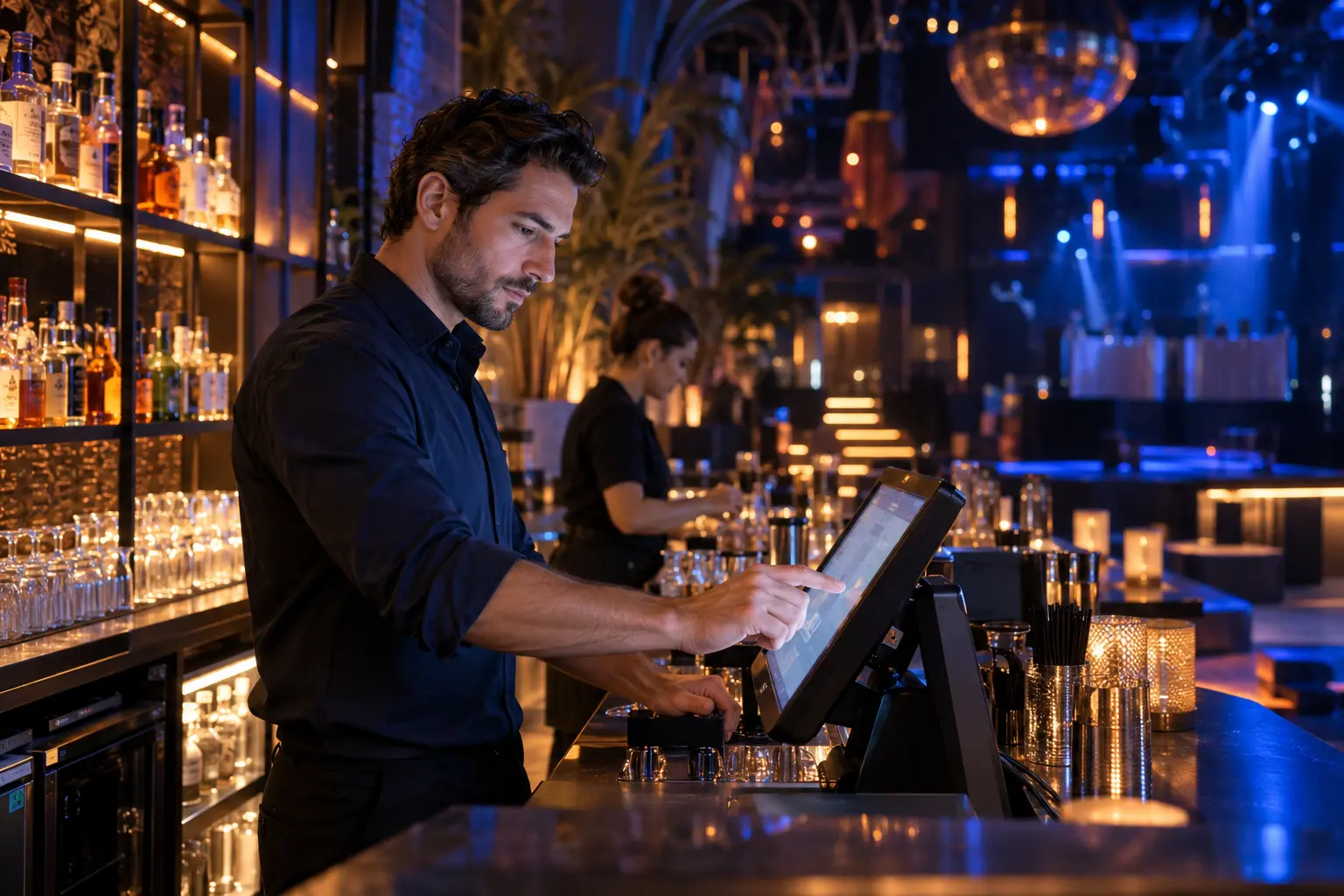 During service — Points of sale are part of each venue’s operations. Illustrative scene