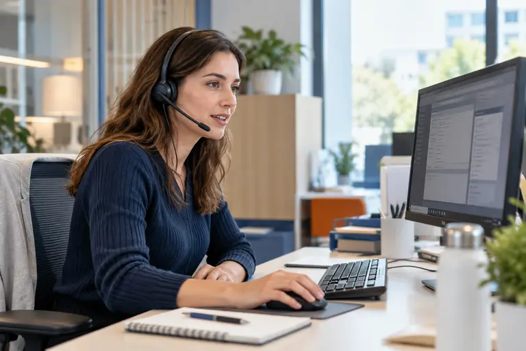 User assistance and technical support. Illustrative scene